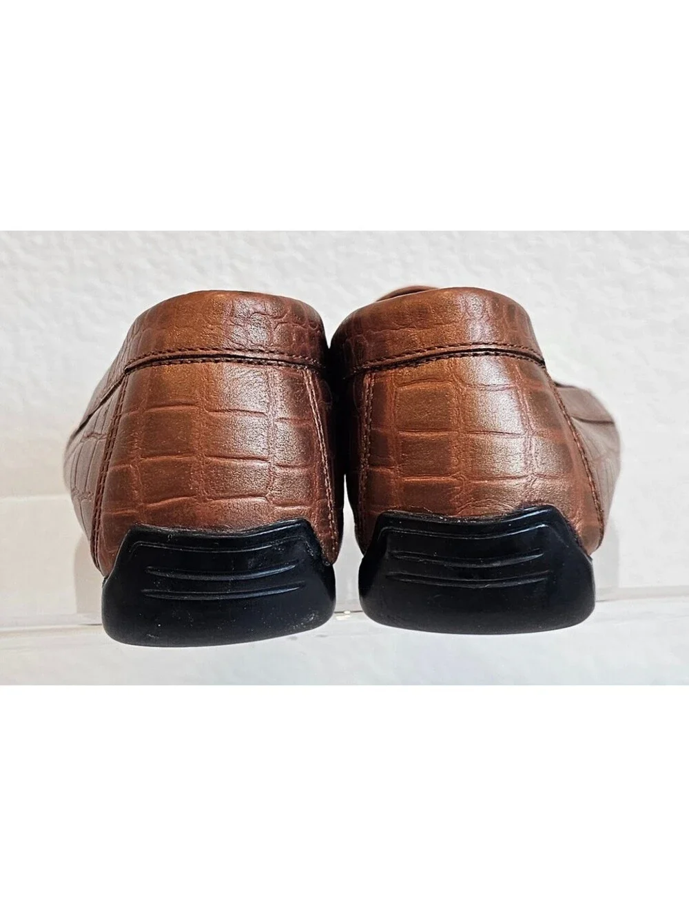 Robert Zur Women’s 6 M Brown Croc Embossed Leather Driving Loafers Made Italy